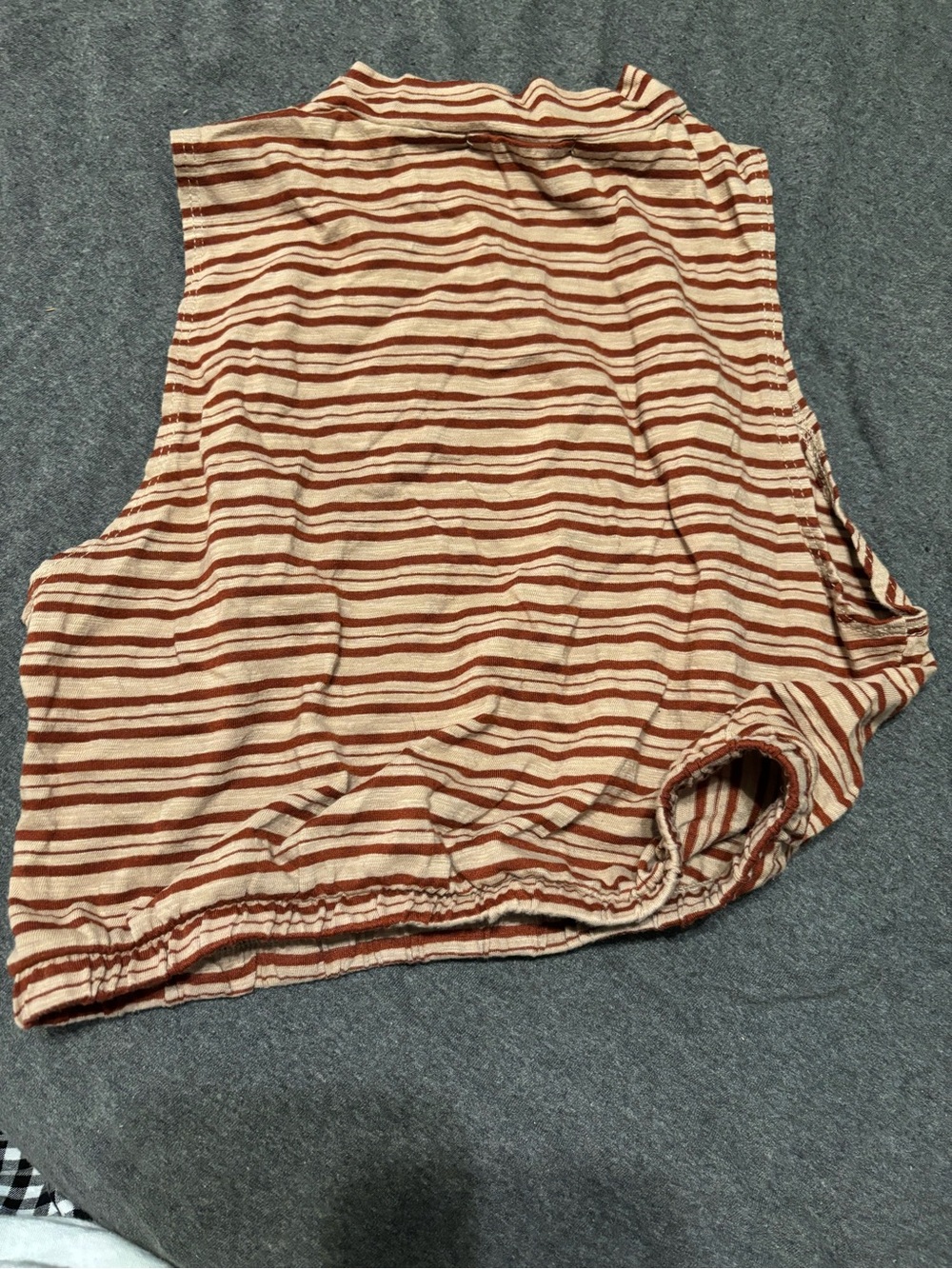 Forever 21 Rust & Cream Striped Tank Top